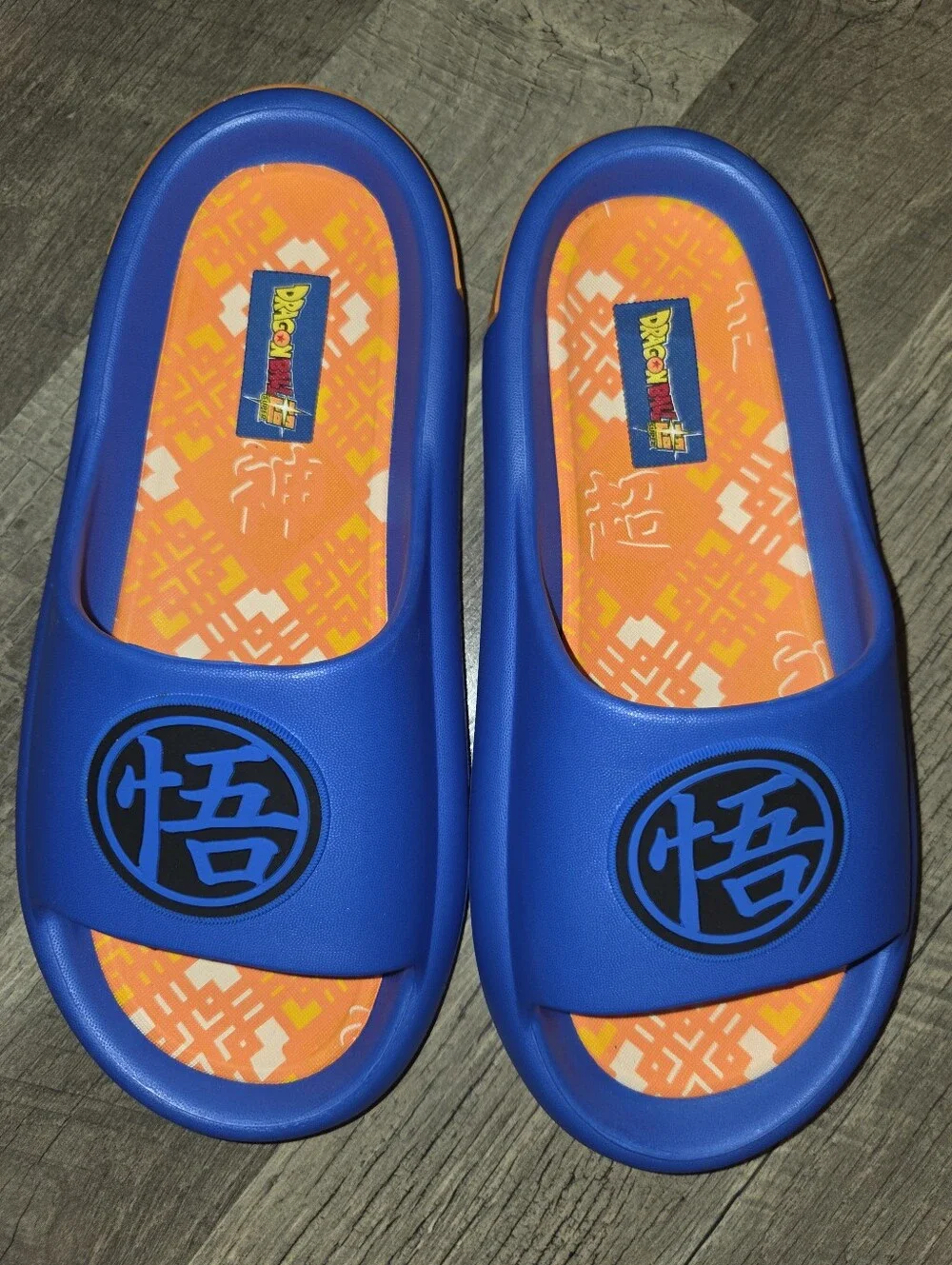 Mens Dragon Ball Slides Blue And Orange Size 9